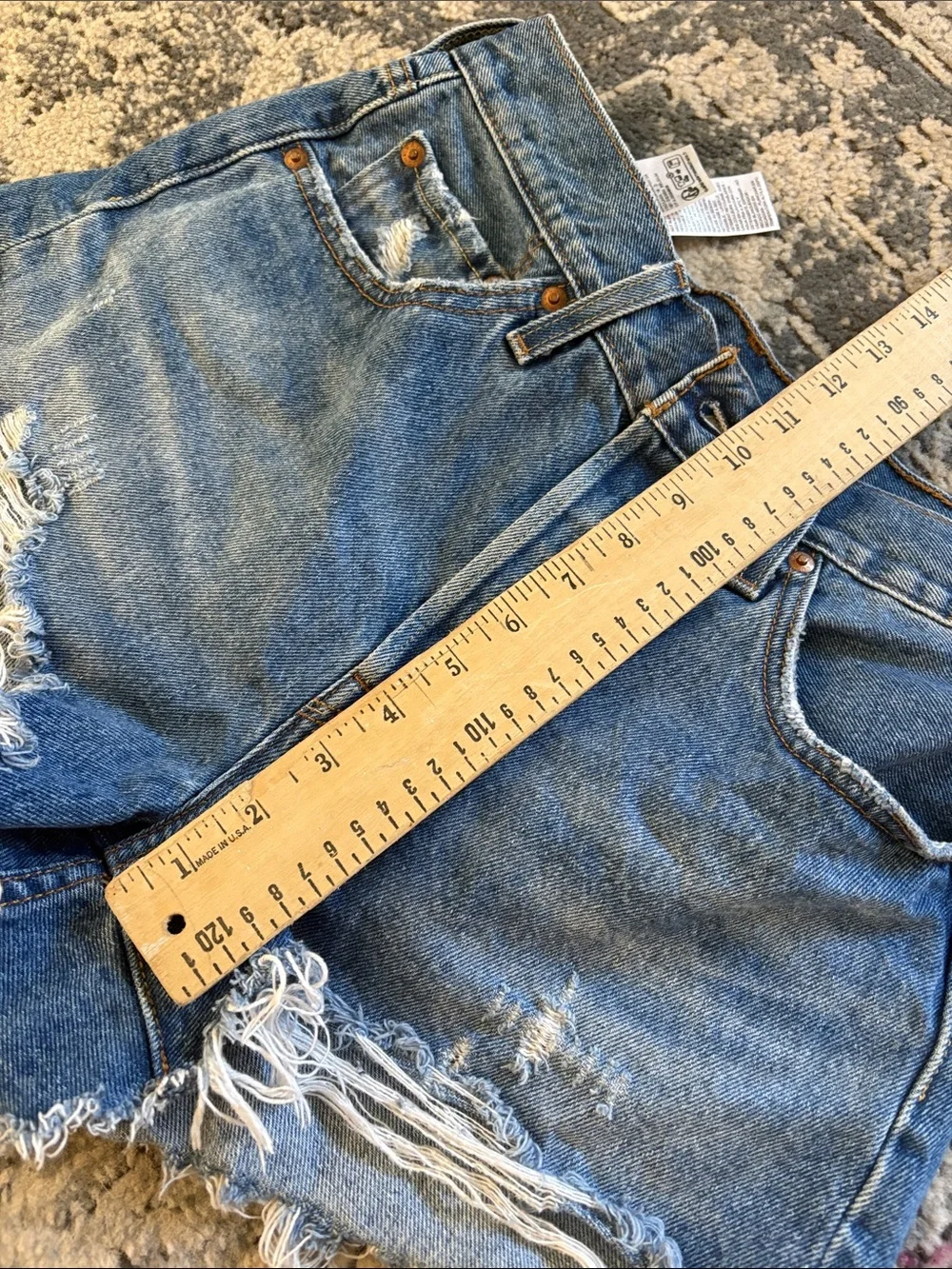 Levi's Women's 501 buttonfly Blue Denim Cutoff Shorts